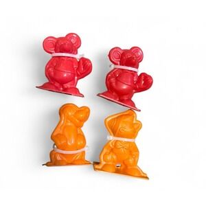 Vintage Disney Dough Mold Lot Mickey Pluto Donald Hong Kong 4pc Playset 70's